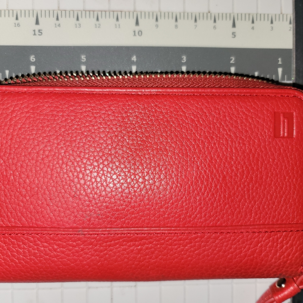 Hartmann Belle City Red Pebbled Leather Wristlet